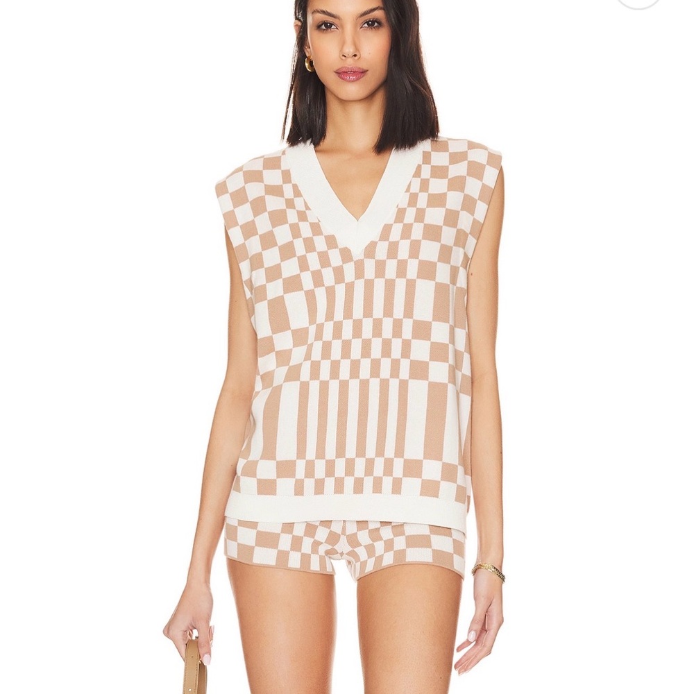 New, Never Worn, Lovers + Friends Carice Checkered Vest